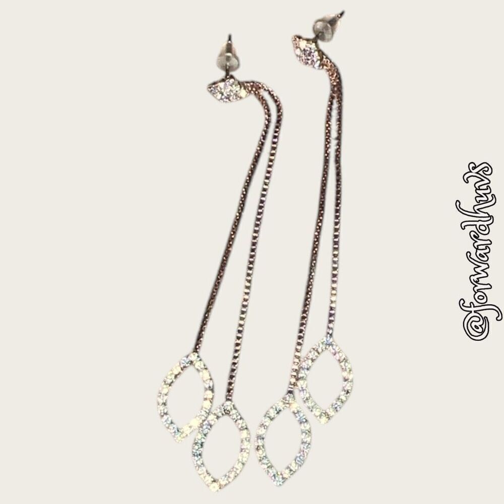 Bundle Sale 3 for $15 | Rose Gold Double Strand Dangle Earrings with Rhinestones